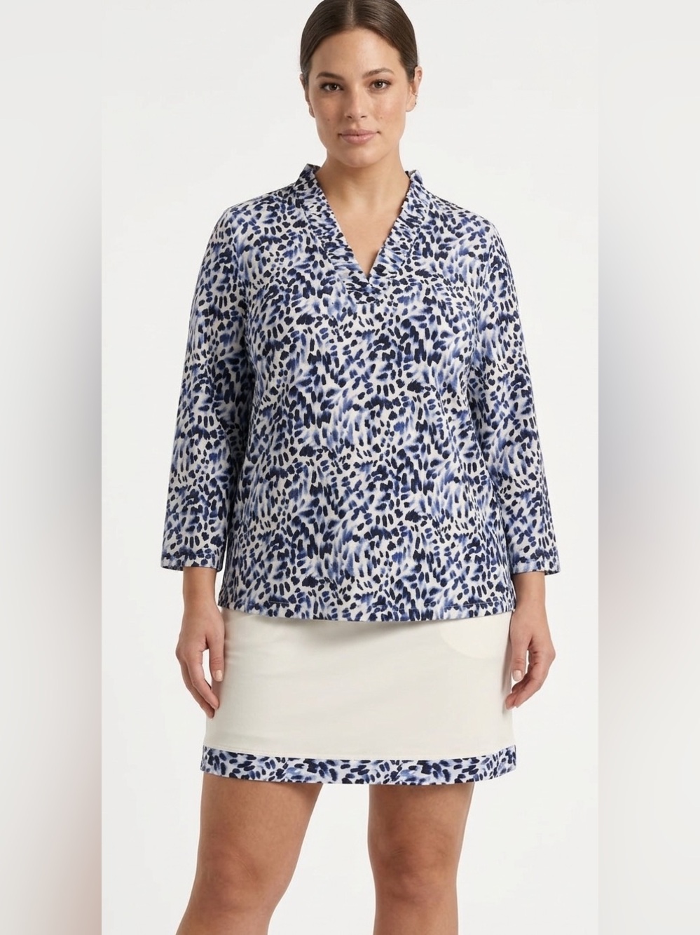 ZENERGY by Chico’s UPF V-Neck Ruffle Top & Skort Set Size 10/12 Athletic